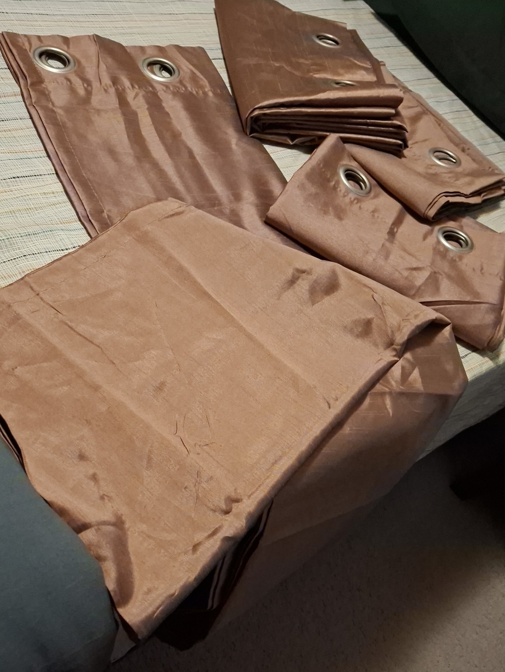 Luxe Brown Grommet Curtain Panels - Elegant Room Darkening Drapes